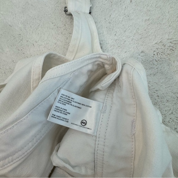 AG Adriano Goldschmied  Jeans White Denim Kaitlin Mini Skirt Overalls Denim M - Picture 6 of 13
